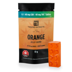 Buy Orange SATIVA 1 1 JELLY BOMBS – Twisted Extracts Online